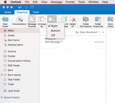 font size changed in outlook for mac